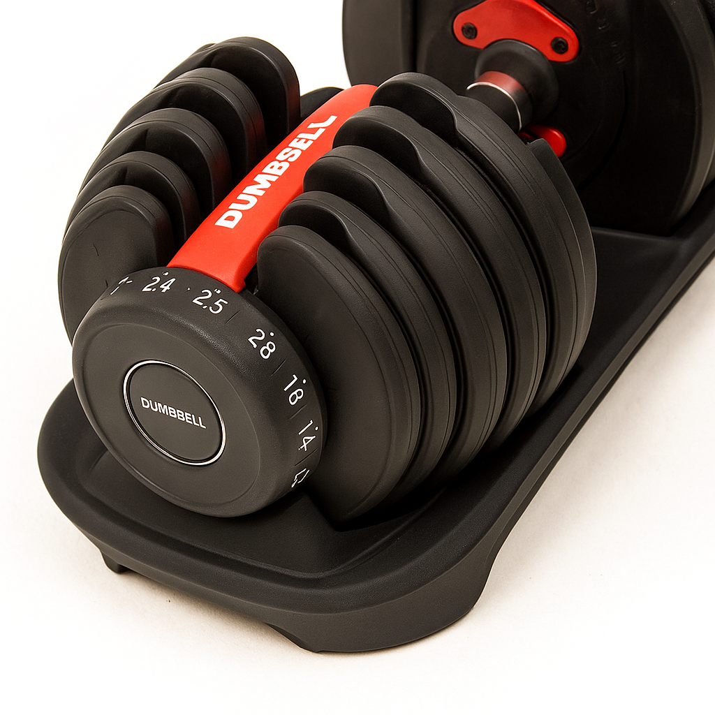 Adjustable Dumbbells (Set of 2) + Stand – 5 lb to 52.5 lb